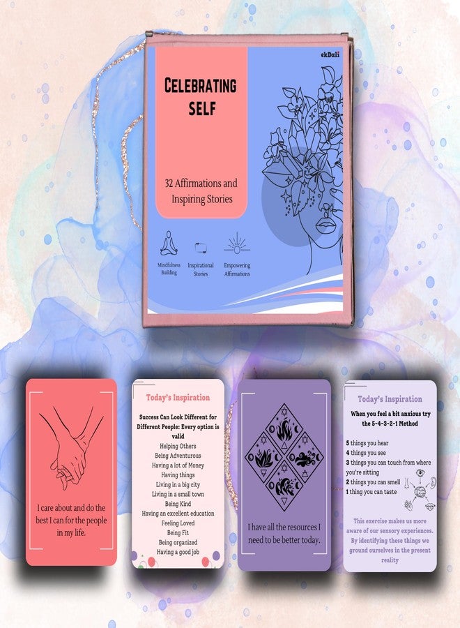 EKDALI Positive Affirmations Cards for Women With Thought Provoking 5 second stories on the Back| Self Care and Meditation| Unique Gift - Image 1
